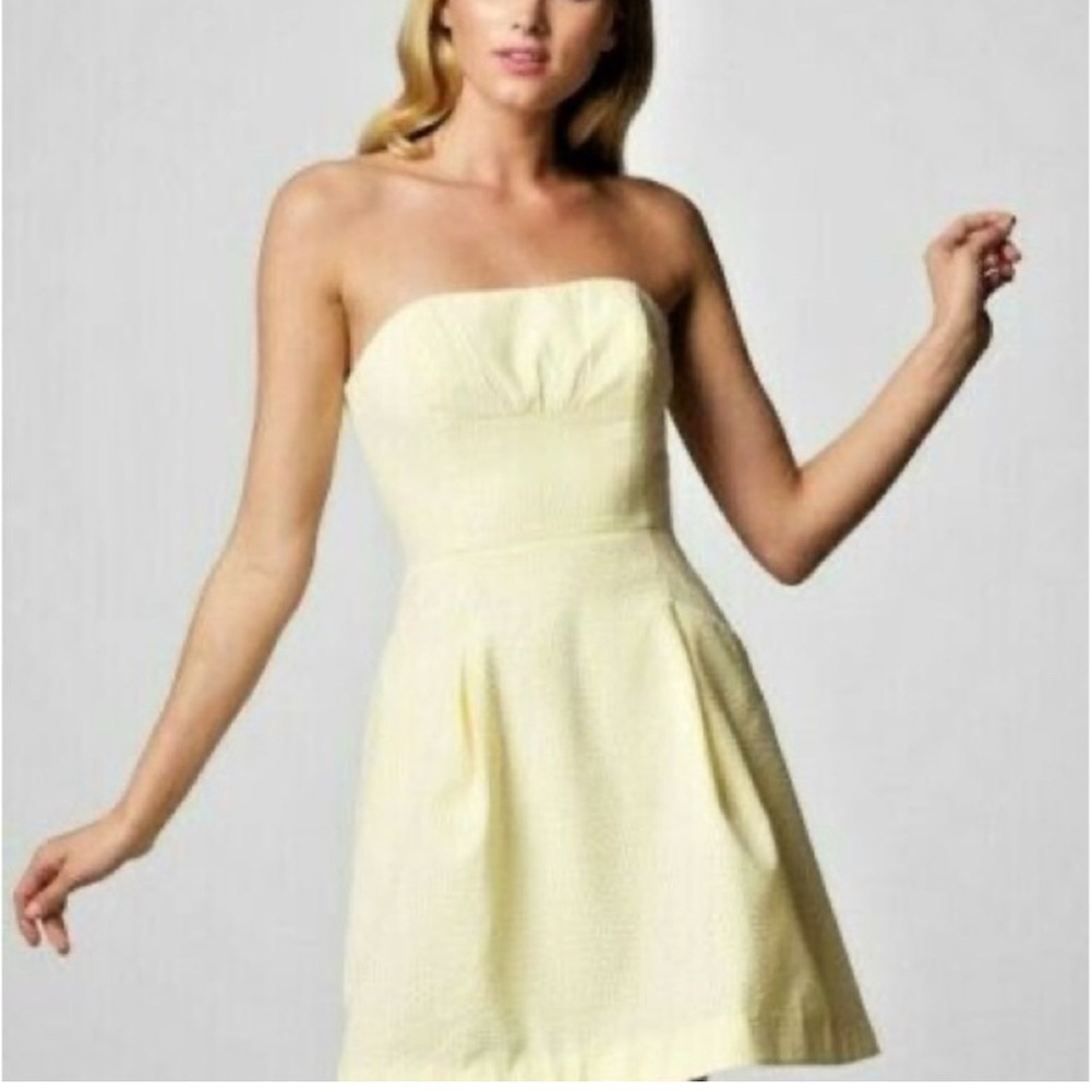 Lilly Pulitzer yellow seersucker dress